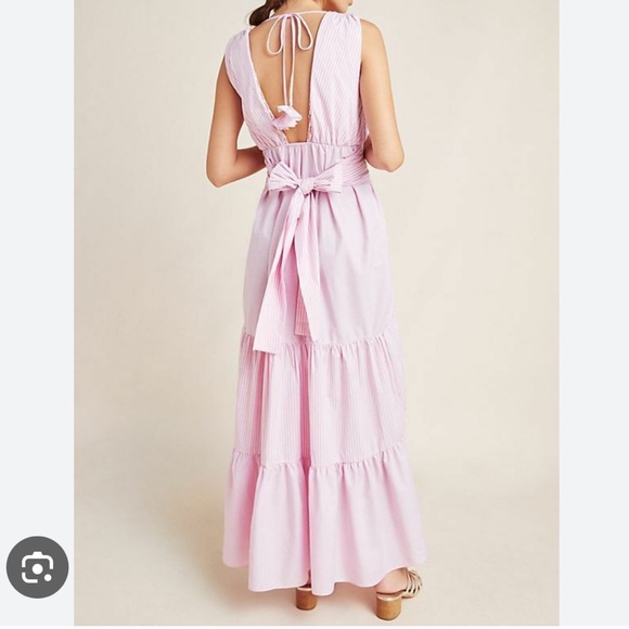 Miss Los Angeles Pink Stripe Tiered dress - Picture 2 of 6